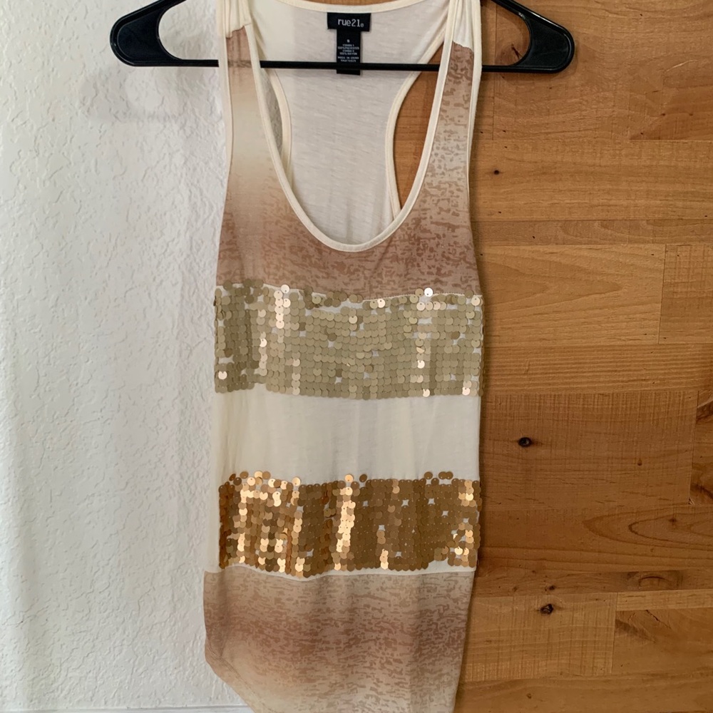 Rue 21 razor back sequin tank top
